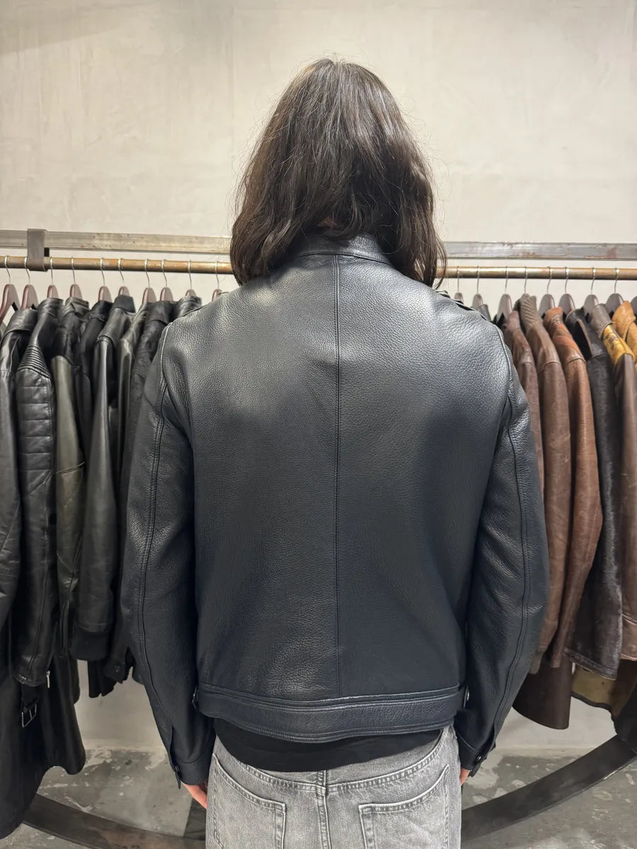 Gucci Navy Biker Leather Jacket by Frida Giannini (M) ltpcUIg 2