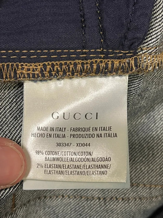 Gucci Navy Brut Floral Denim Jeans ObNPaeJ 11