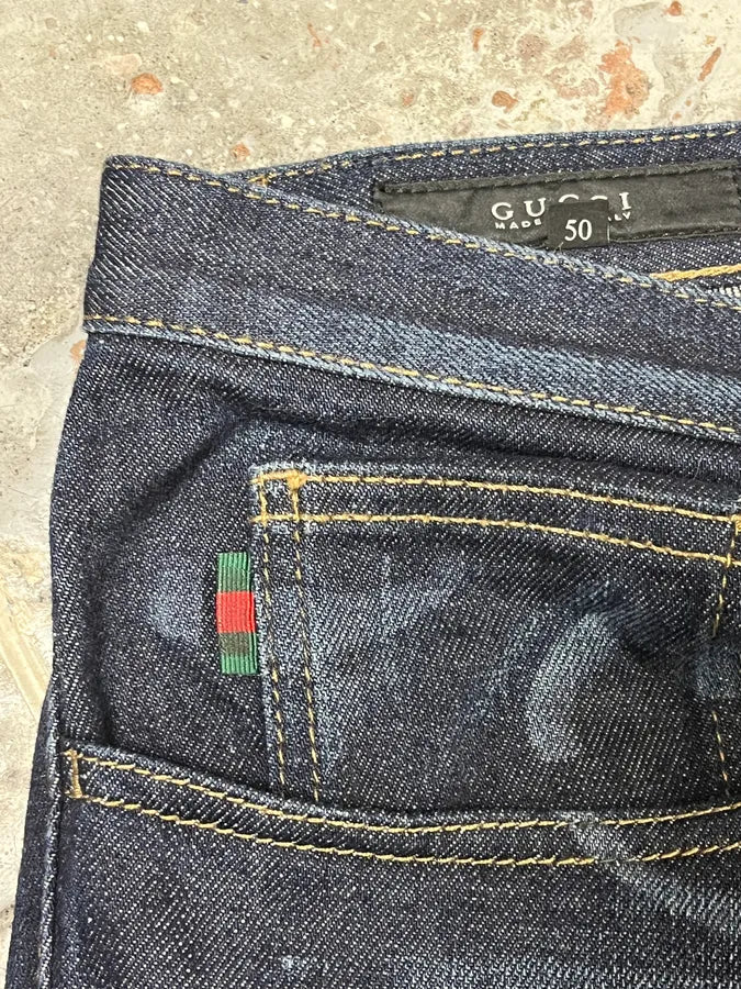 Gucci Navy Brut Floral Denim Jeans ObNPaeJ 7
