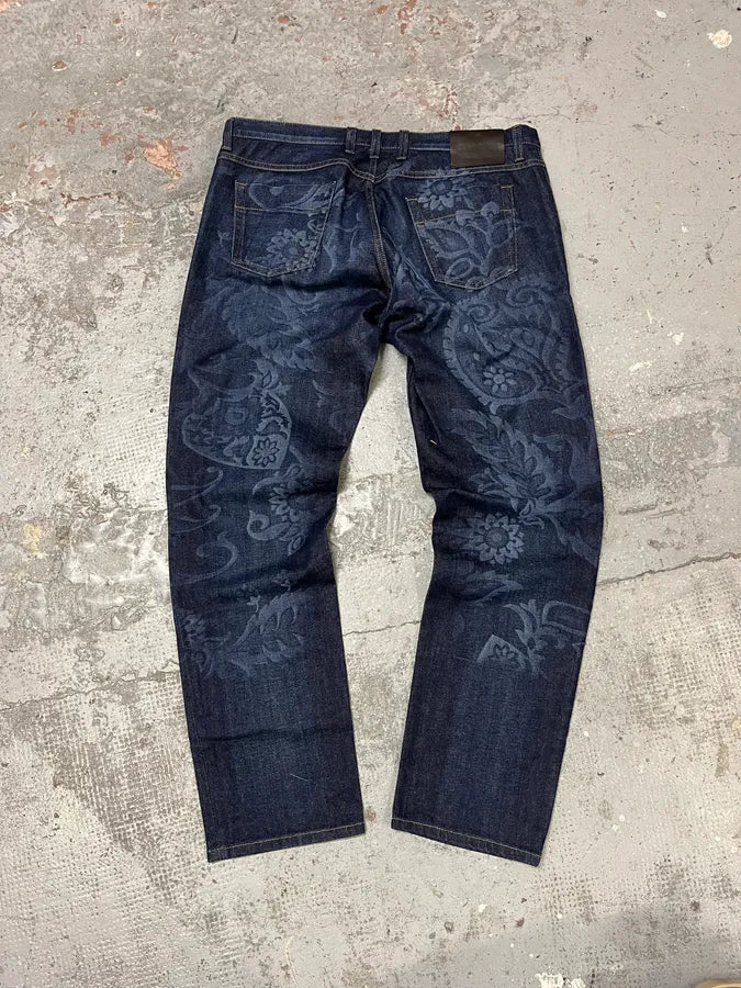 Gucci Navy Brut Floral Denim Jeans ObNPaeJ 4
