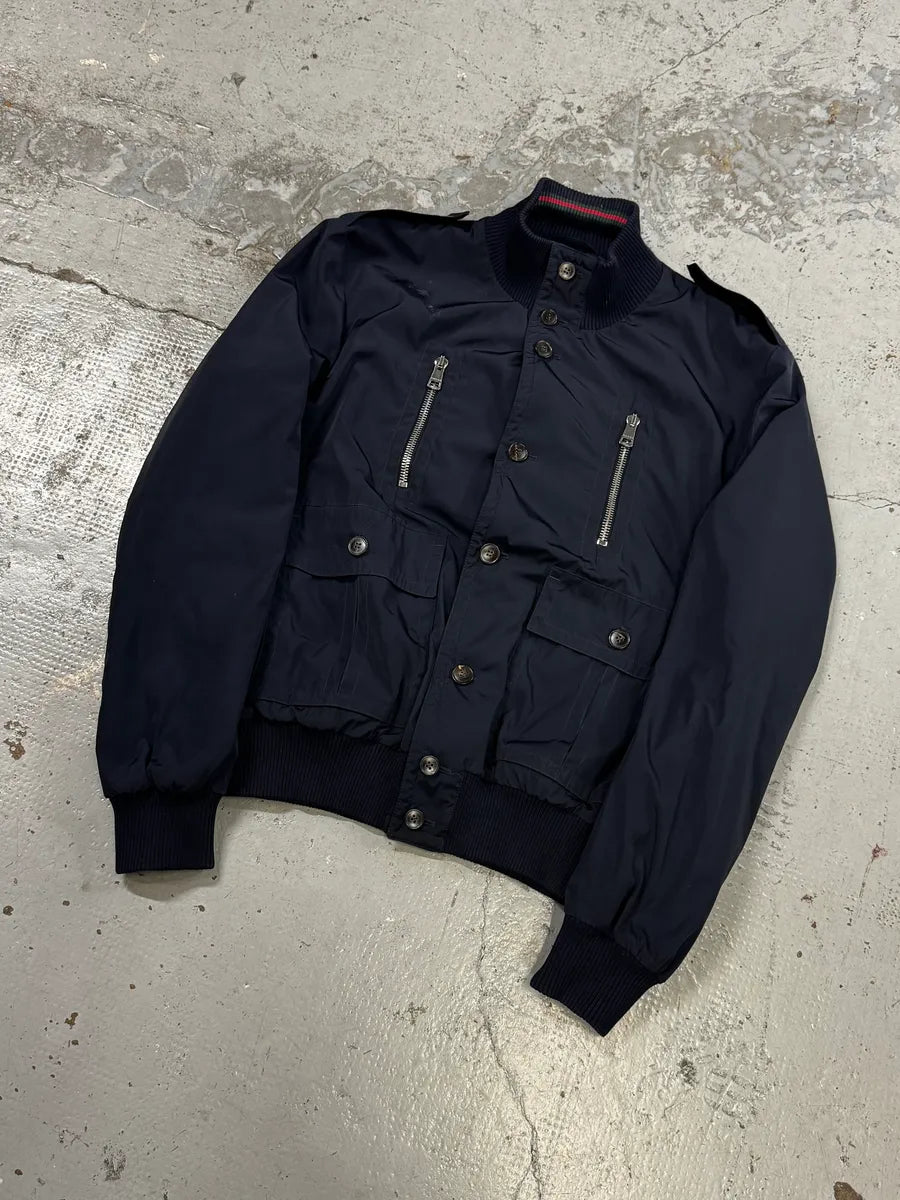 SS2009 Gucci Navy Madonna Military Nylon Jacket lKZBwPX 4