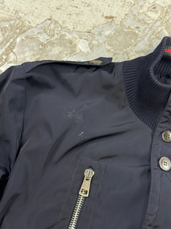 SS2009 Gucci Navy Madonna Military Nylon Jacket lKZBwPX 8