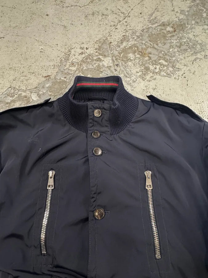 SS2009 Gucci Navy Madonna Military Nylon Jacket lKZBwPX 7