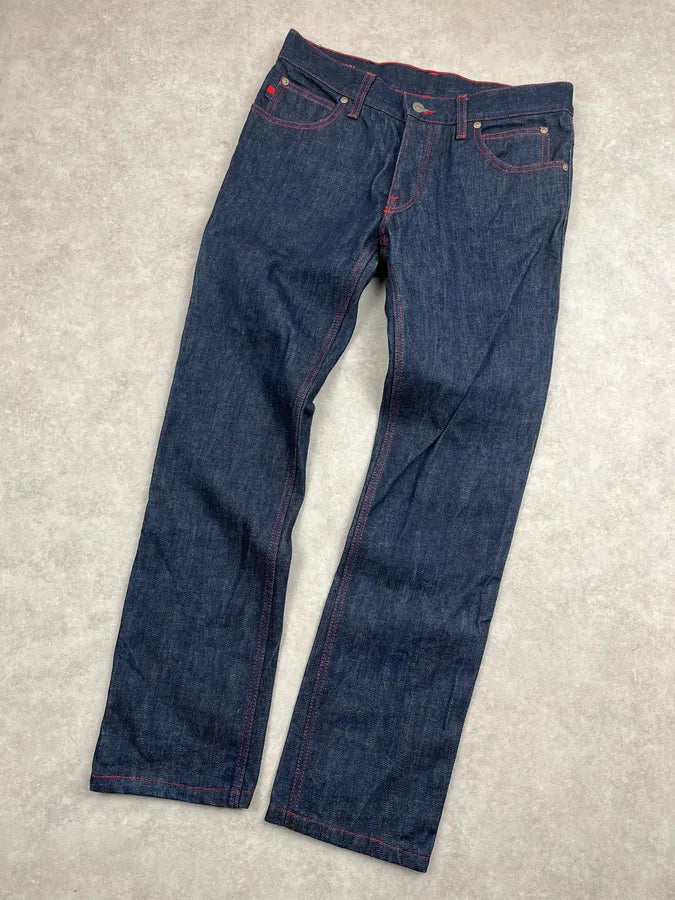 SS2007 Gucci Navy Contrast Stitch Backzip Slim Denim Jeans by Frida Giannini okUpVBF 8