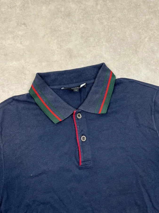 2000s Gucci Navy Contrast Striped Polo nriKnBg 4