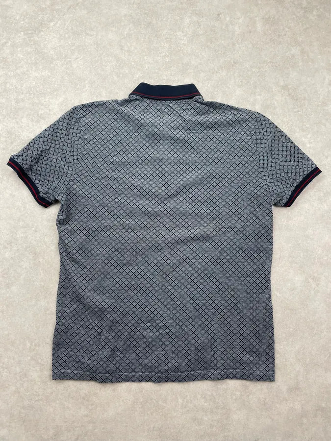 2010s Gucci Navy Diamond-Patterned Polo gIvfWil 3