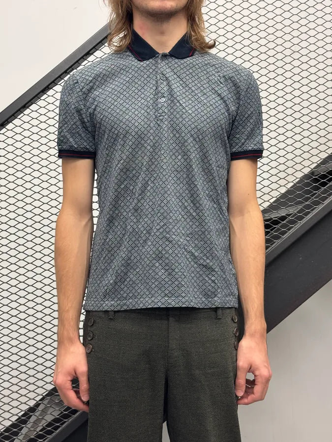 2010s Gucci Navy Diamond-Patterned Polo gIvfWil 1