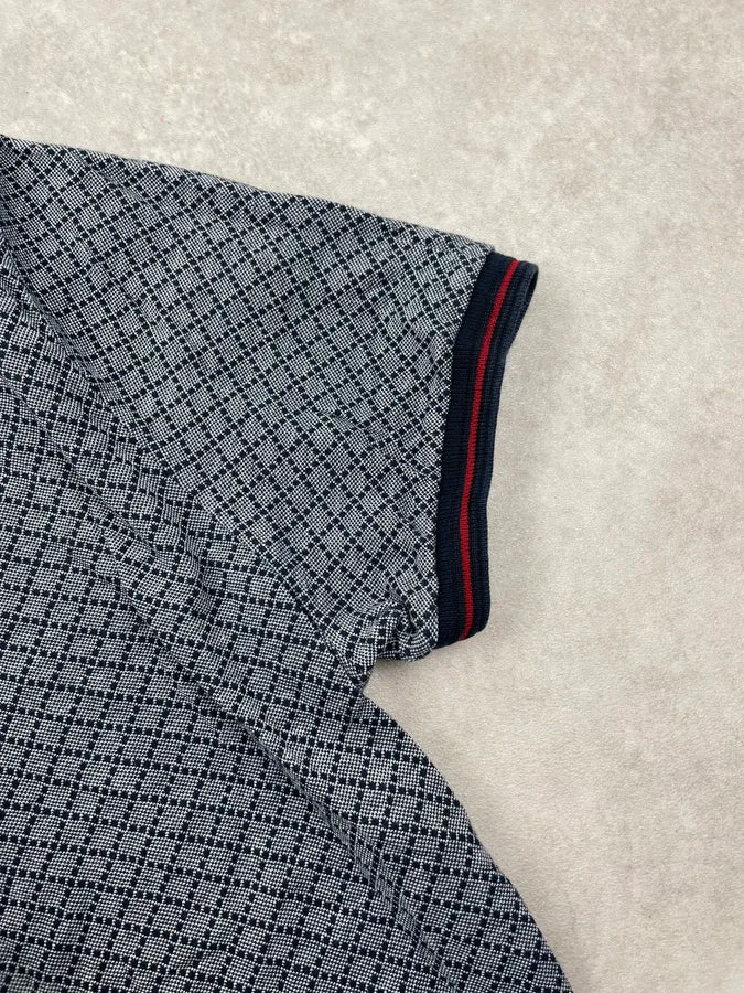 2010s Gucci Navy Diamond-Patterned Polo gIvfWil 6