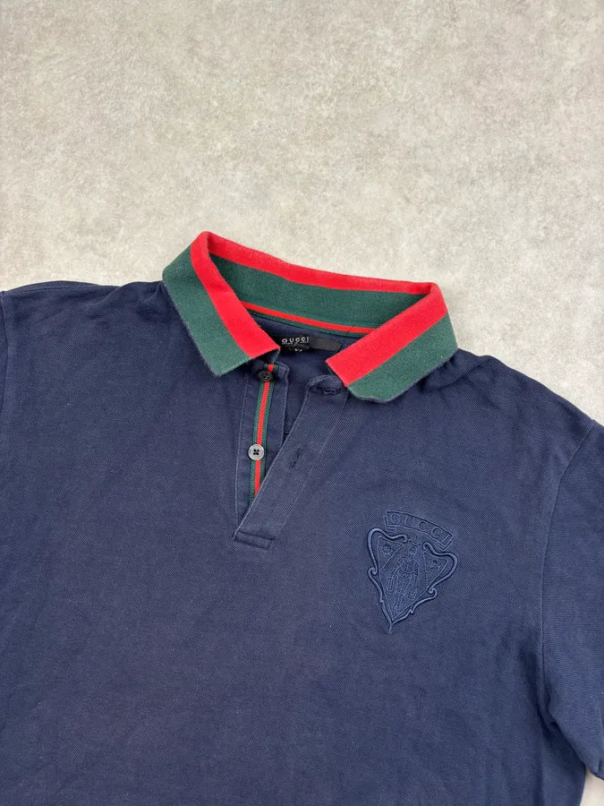 SS2009 Gucci Navy Embroidered Crest Polo by Frida Giannini jdFOXFD 3
