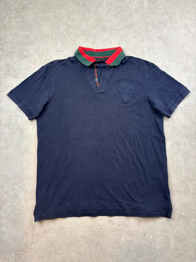 SS2009 Gucci Navy Embroidered Crest Polo by Frida Giannini jdFOXFD 0