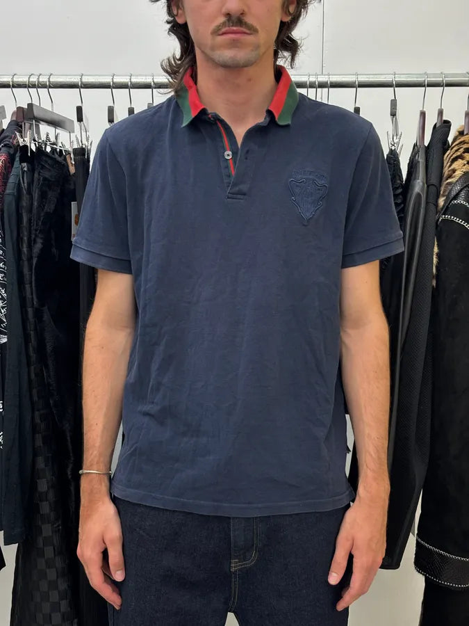 SS2009 Gucci Navy Embroidered Crest Polo by Frida Giannini jdFOXFD 1