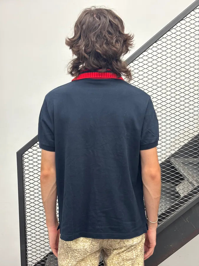 SS2017 Gucci Navy Striped Collar Polo Shirt UrTBpdB 2