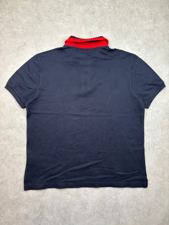 SS2017 Gucci Navy Striped Collar Polo Shirt UrTBpdB 4