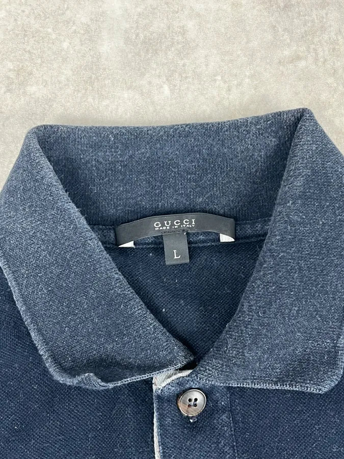 SS2008 Gucci Navy Embroidered Polo by Frida Giannini aPdcele 7