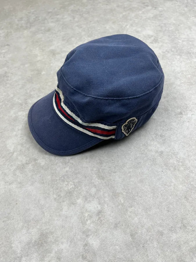 2000s Gucci Navy Cotton Striped Logo Cap ukQRPeB 4