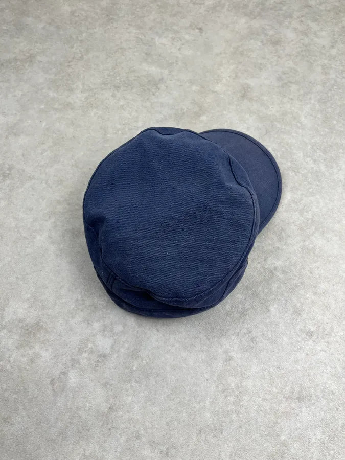 2000s Gucci Navy Cotton Striped Logo Cap ukQRPeB 6