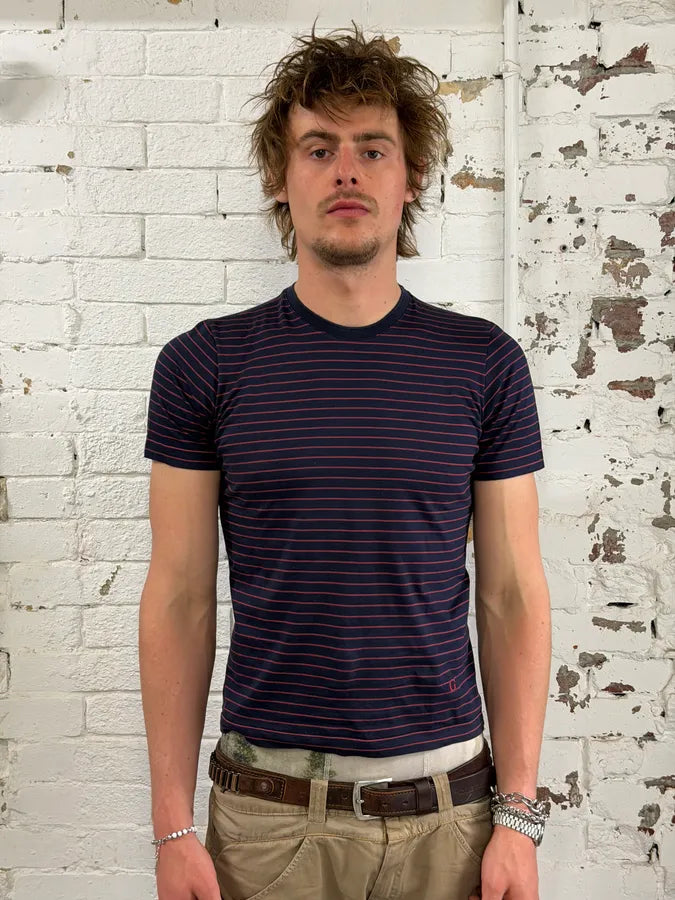 2000s Gucci Navy Striped T-Shirt MSghhhY 1