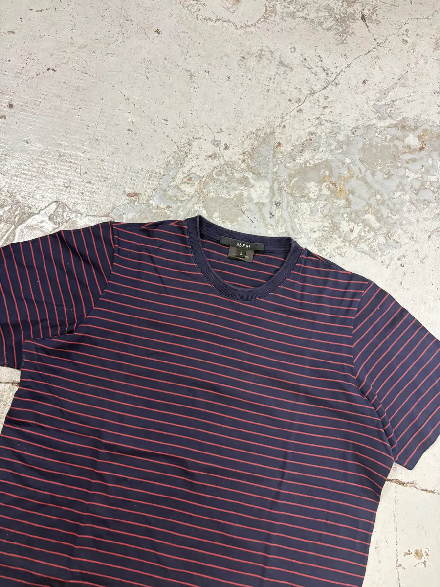 2000s Gucci Navy Striped T-Shirt MSghhhY 3