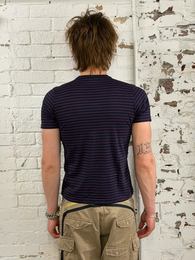 2000s Gucci Navy Striped T-Shirt MSghhhY 2