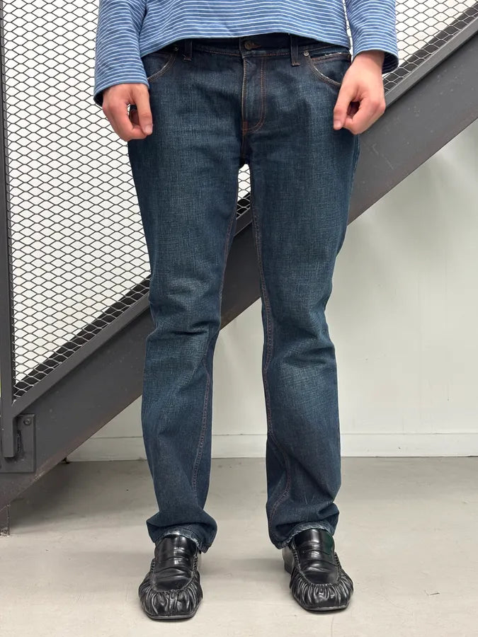2010s Gucci Navy Horsebit Embroidered Denim Jeans IpaRIEF 2