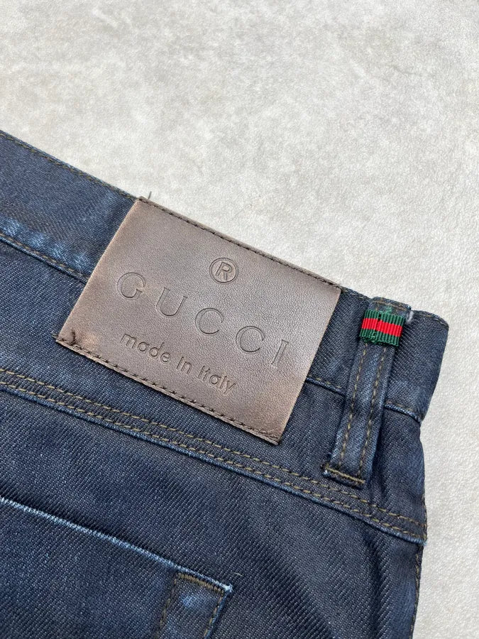 Gucci Navy Denim Faded Jeans xcagTKE 9