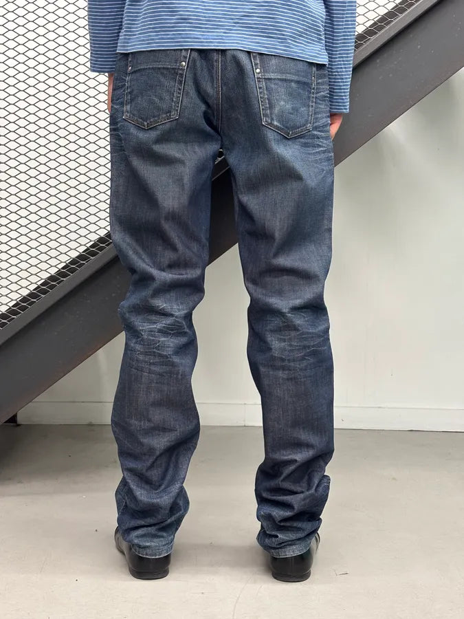 2000s Gucci Navy Denim Straight-Leg Jeans by Frida Giannini RWAGsdC 3