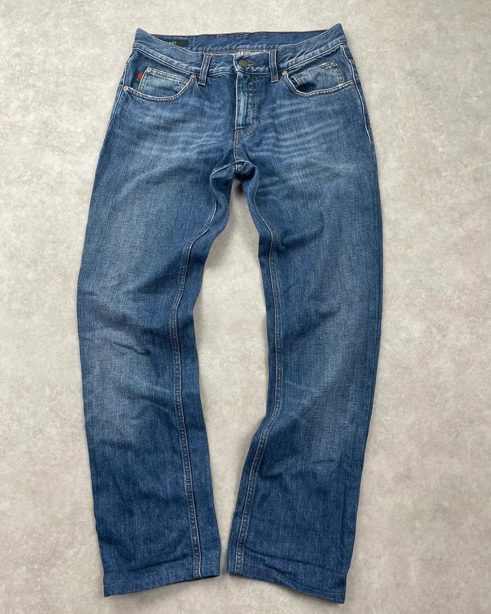 SS2007 Gucci Blue Slim Denim Jeans by Frida Giannini OnaTYTZ 0