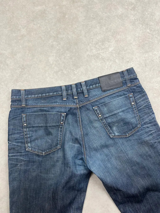 2010s Gucci Navy Denim Straight Leg Jeans aDoLBho 7