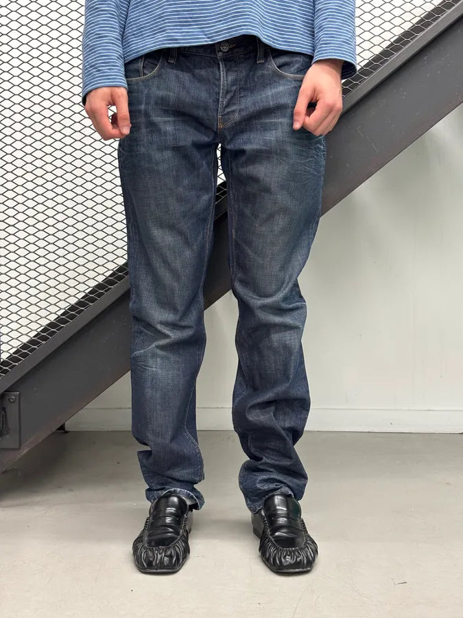 2000s Gucci Navy Denim Straight-Leg Jeans by Frida Giannini RWAGsdC 1