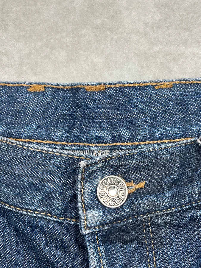 2010s Gucci Navy Denim Straight Leg Jeans aDoLBho 9