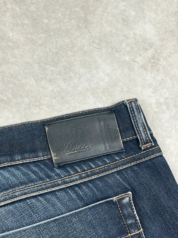 Gucci Navy Faded Slim Denim Jeans clfYvIo 8