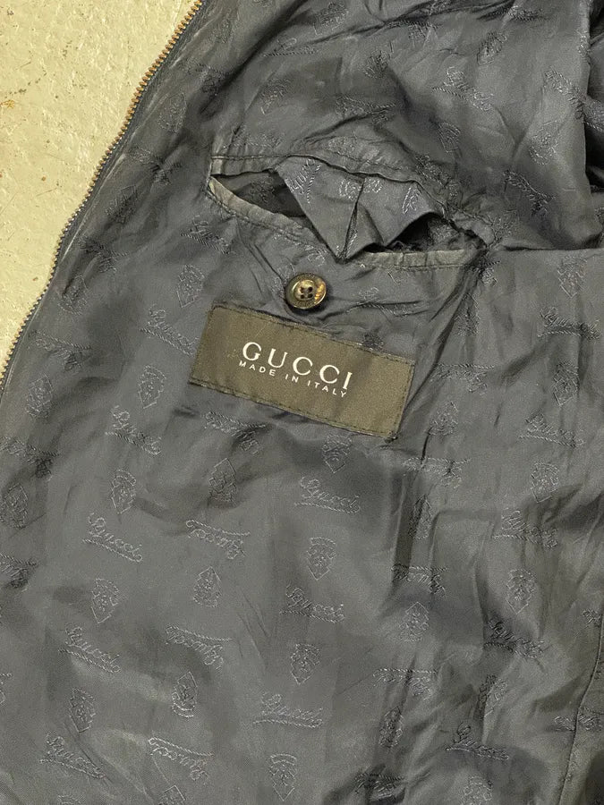 AW2009 Gucci Navy Light Bomber Jacket by Frida Giannini ZAcIFsH 8