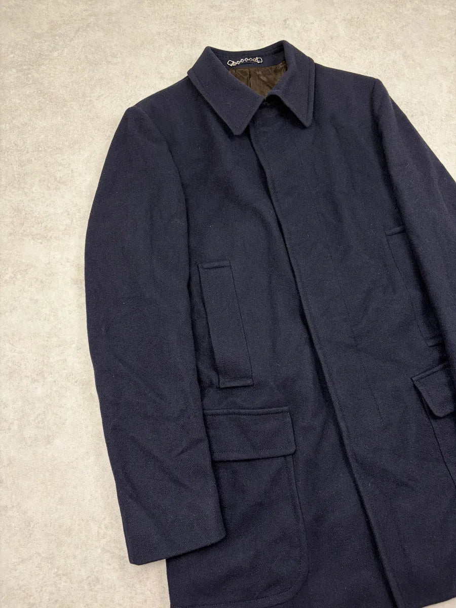 1990s Gucci Navy Cashmere Long Coat by Tom Ford zOjBOLH 3
