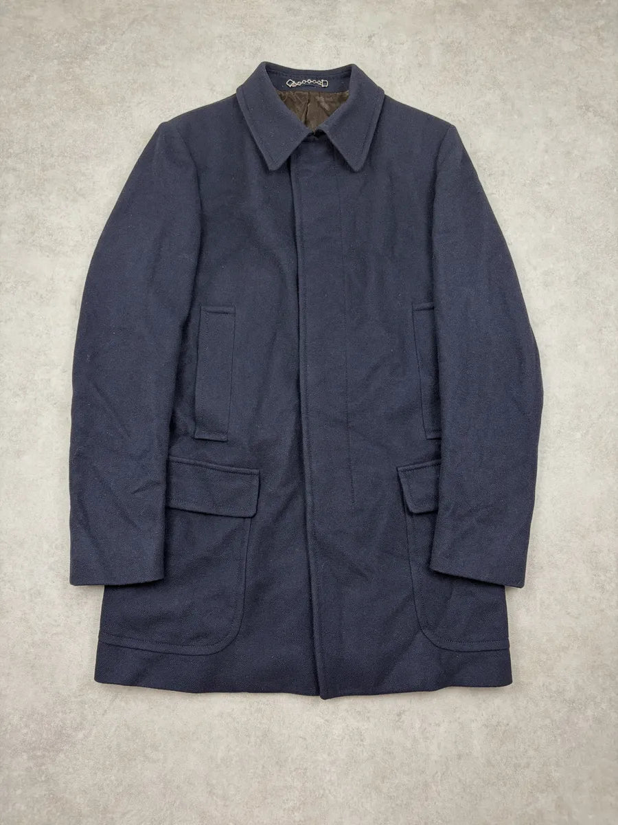 1990s Gucci Navy Cashmere Long Coat by Tom Ford zOjBOLH 0