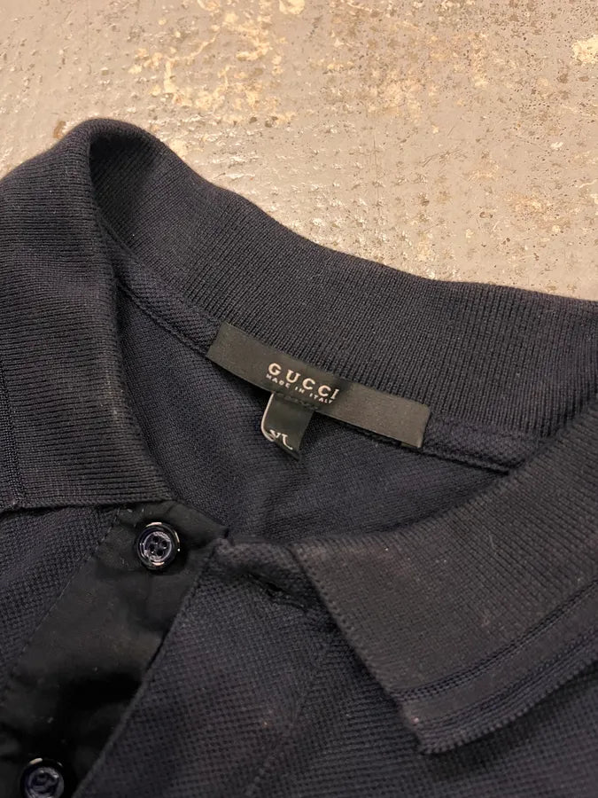 Gucci Navy Minimalist Longsleeve Polo smCQInH 7