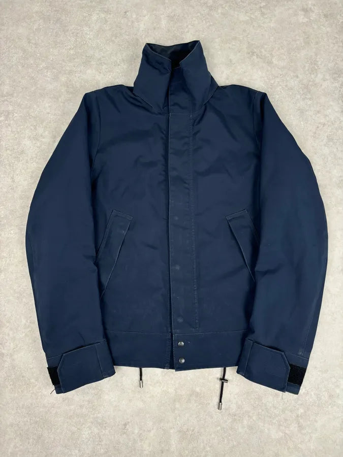 AW2014 Gucci Navy Nylon Hidden Hood Windbreaker Jacket WUrqSez 0