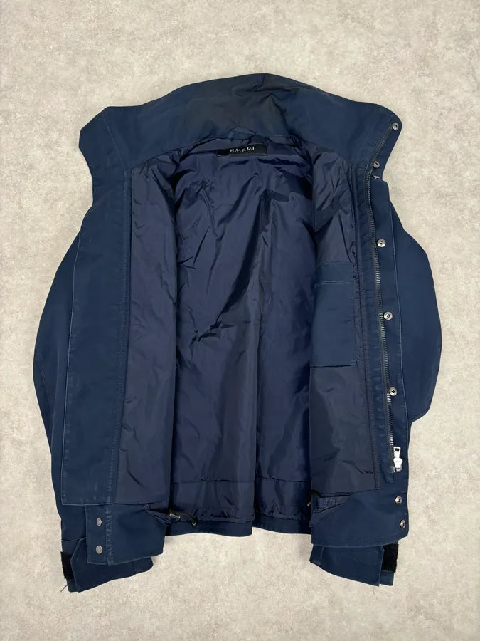 AW2014 Gucci Navy Nylon Hidden Hood Windbreaker Jacket WUrqSez 6