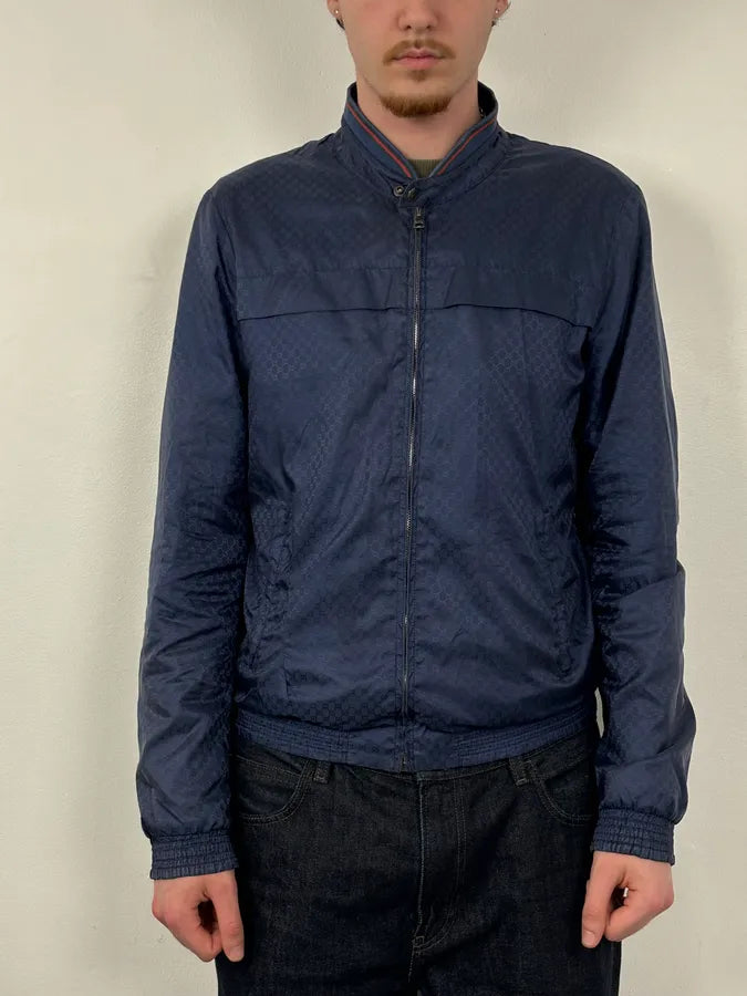 2010s Gucci Navy Nylon Monogram Light Jacket DTrfayi 1