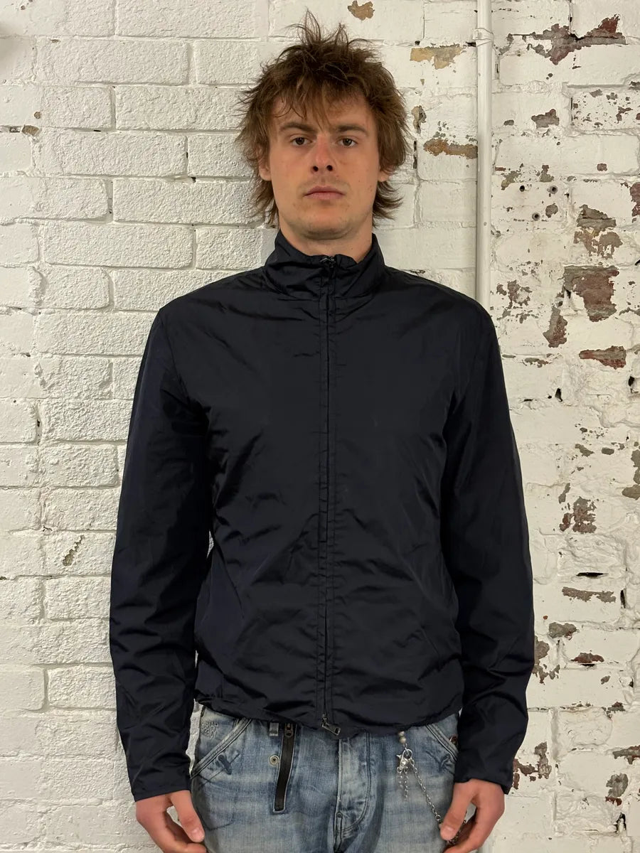 Gucci Navy Nylon Windbreaker Jacket uYcxJxB 1