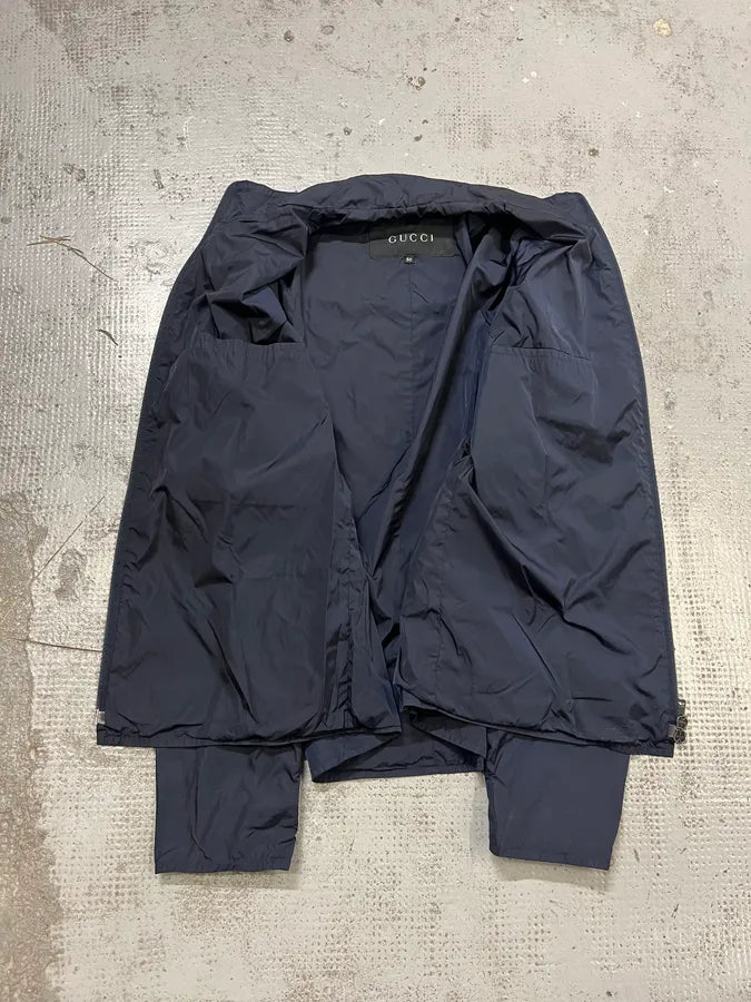 Gucci Navy Nylon Windbreaker Jacket uYcxJxB 9