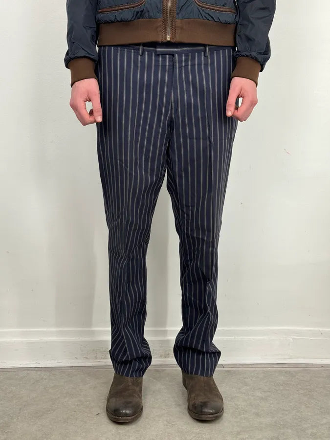2000s Gucci Navy Pinstriped Viscose Classy Pants  THDFgYL 1