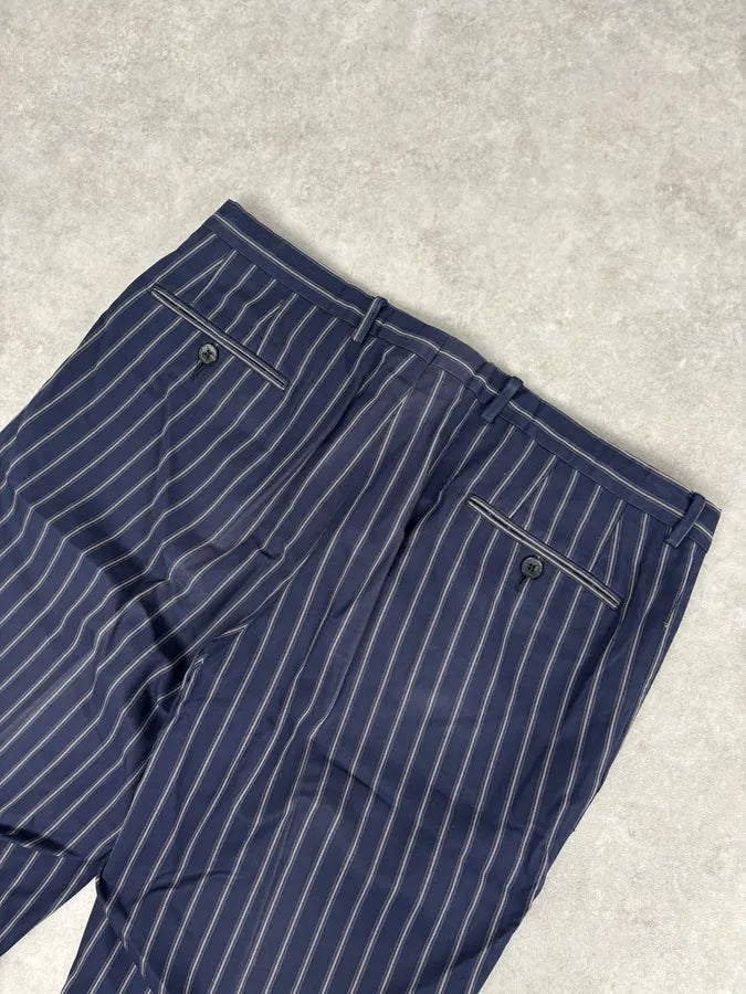 2000s Gucci Navy Pinstriped Viscose Classy Pants  THDFgYL 6