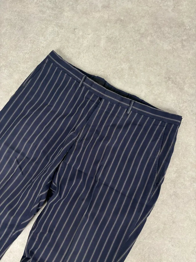2000s Gucci Navy Pinstriped Viscose Classy Pants  THDFgYL 4