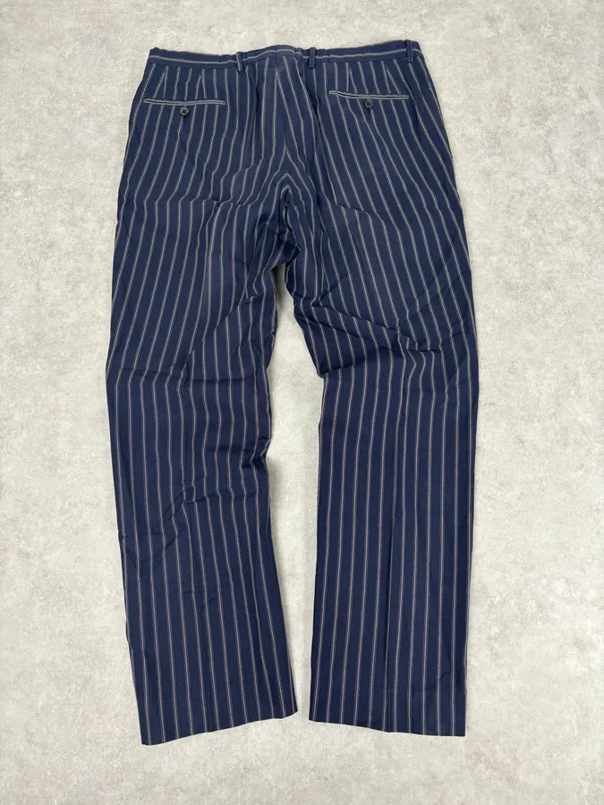 2000s Gucci Navy Pinstriped Viscose Classy Pants  THDFgYL 5