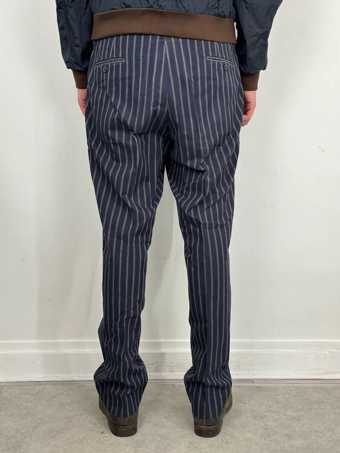 2000s Gucci Navy Pinstriped Viscose Classy Pants  THDFgYL 3