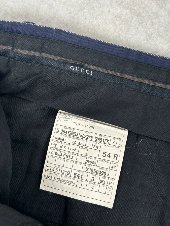2000s Gucci Navy Pinstriped Viscose Classy Pants  THDFgYL 11