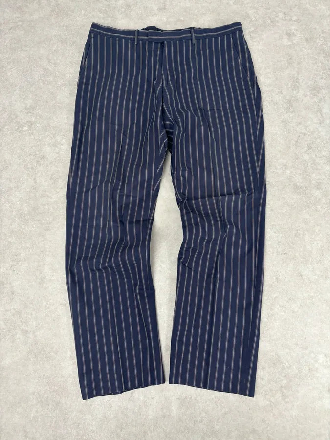 2000s Gucci Navy Pinstriped Viscose Classy Pants  THDFgYL 0