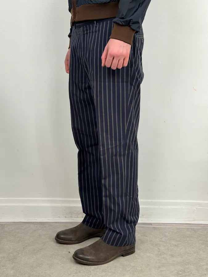 2000s Gucci Navy Pinstriped Viscose Classy Pants  THDFgYL 2
