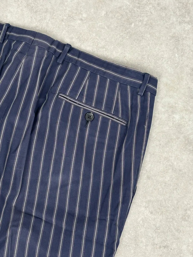 2000s Gucci Navy Pinstriped Viscose Classy Pants  THDFgYL 7