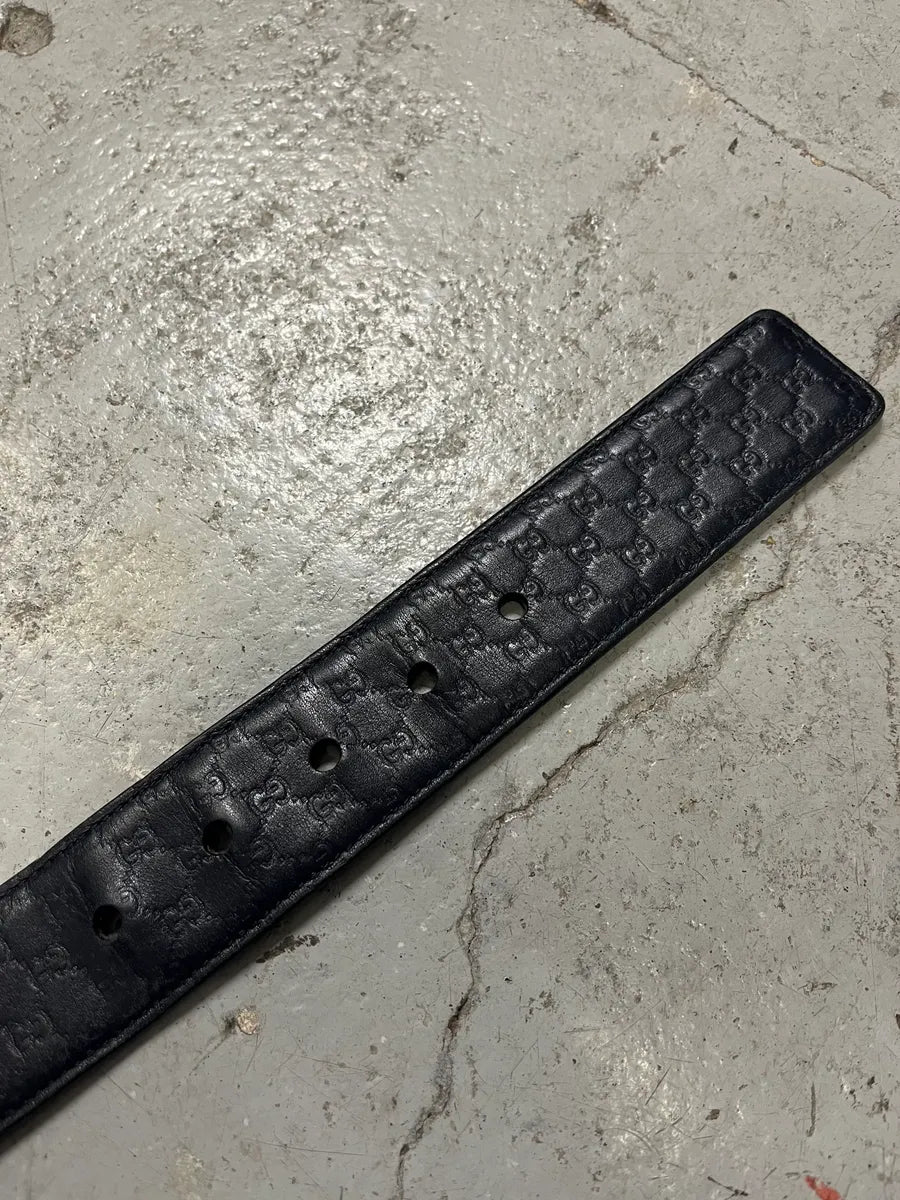 Gucci Navy Propaganda Leather Belt eKoHSKf 7